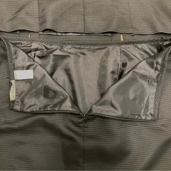 22W Elegant Black Waffle Texture Two-Piece Skirt Set Liz Claiborne Lined Fitted - Picture 9 of 14